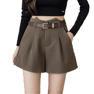Women's Suit Shorts Korean Version Slim High Waist A-line Wide-leg Pants All-match Casual Pants