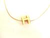 Authentic HERMES Orange Pop Ash H Pink Gold Plated Necklace Choker Pendant #a150  Refurbished