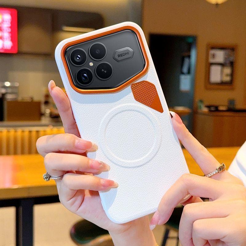 High End Luxury Business Leather for Magsafe Case for POCO F8 Ultra F8 Pro Skin Friendly Magnetic Wireless Charge Protect Shockproof Bumper Cover