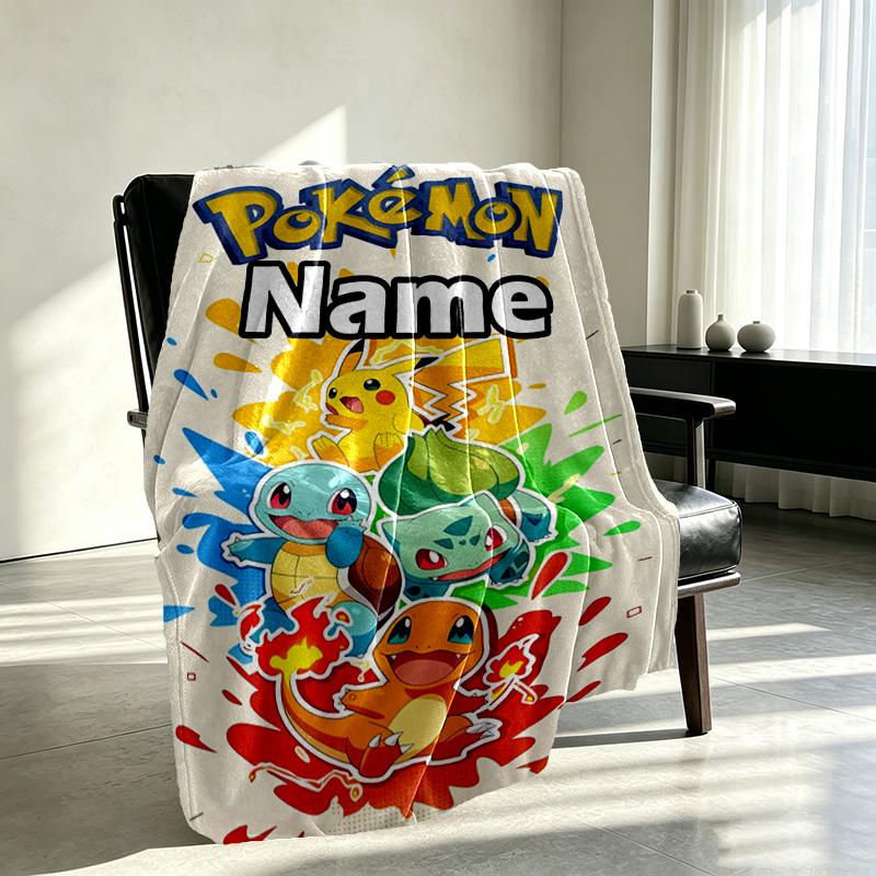 Coperta Personalizzata con Nome e Stampa Anime, Decorazione per la Casa, Camera da Letto, Divano, Campeggio, Divano, Regali per Compleanno Natale