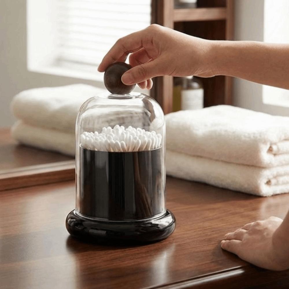 Clear Dome Lid Dental Floss Case Retro Cotton Swab Jar Creative Toothpick Dispenser  Dining Room