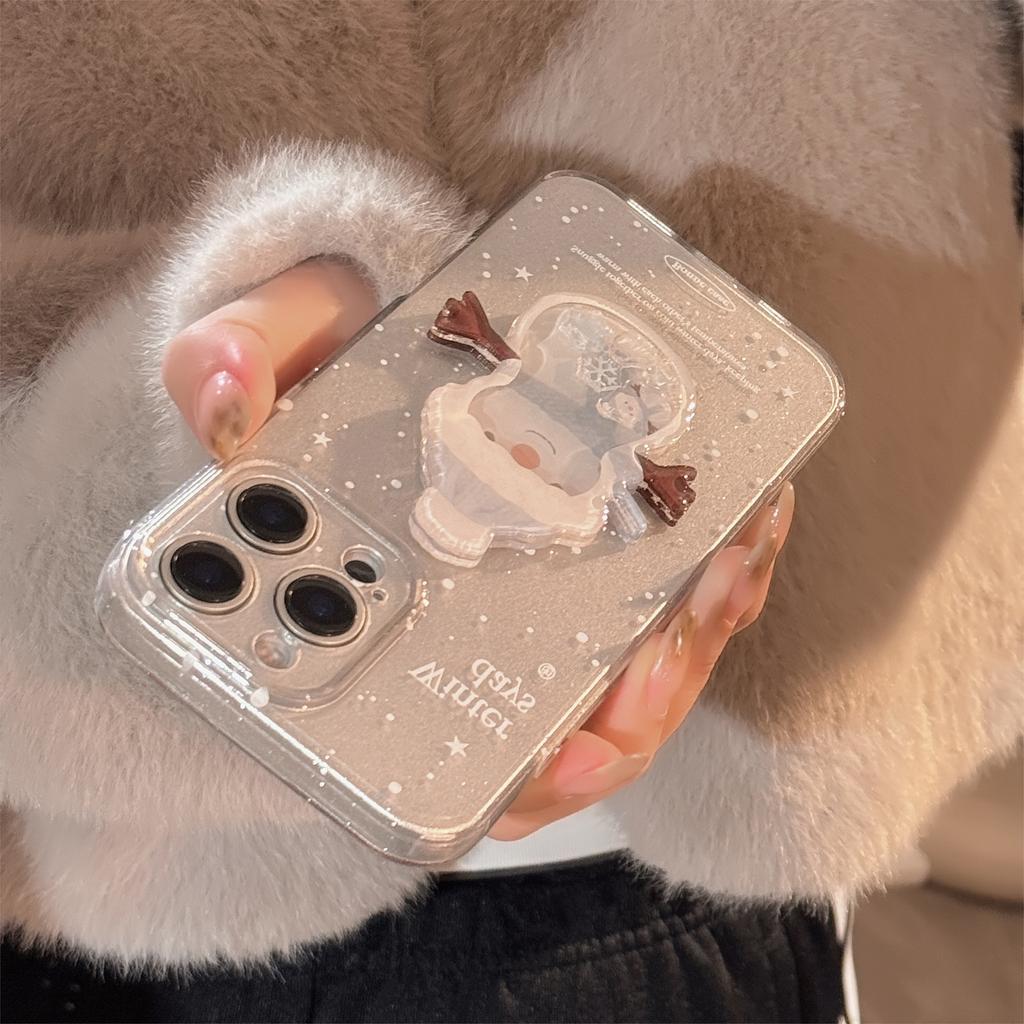 Shakeleton Snowman Applicable To Apple 16 Mobile Phone Case Glitter Powder Iphone15promax14 Double Layer