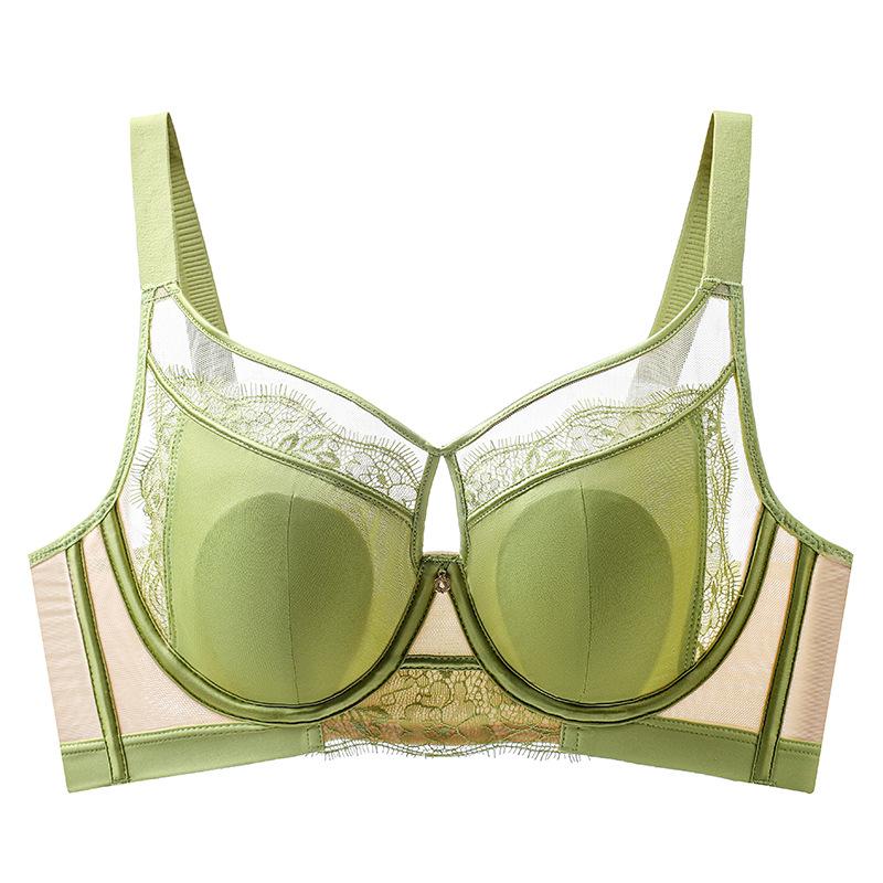 Große Brustgrößen-verstärkender glatter Spitzen-French-BH Atmungsaktive Hasenohrschale Dünne Unterwäsche