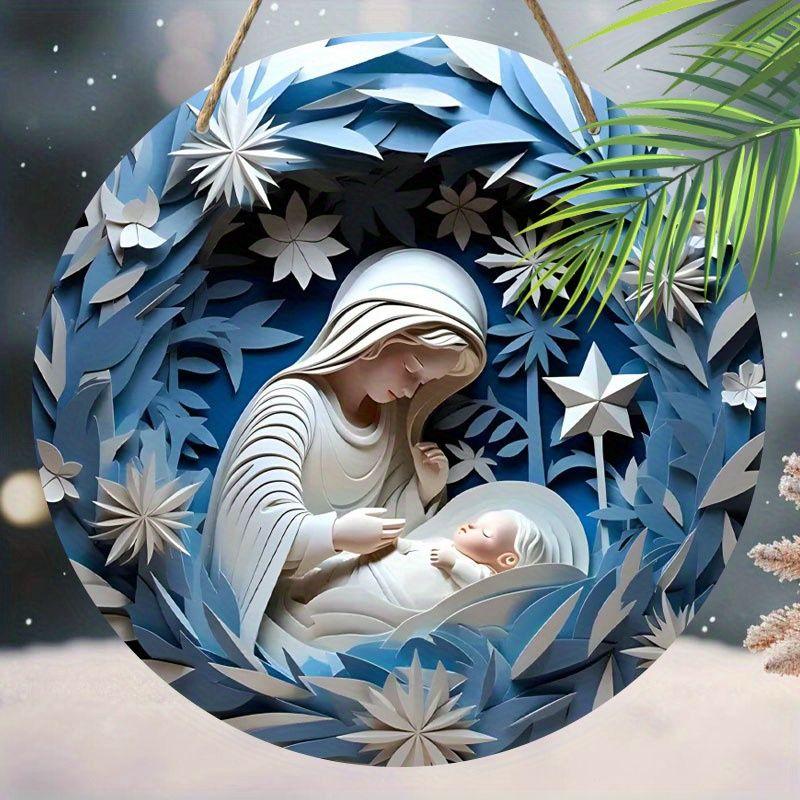 Holy Night Nativity Scene Pendant, Decoration of Home Walls or Doors, 2d Flat Wooden, Christmas Decoration, Gifts for Friends and Family