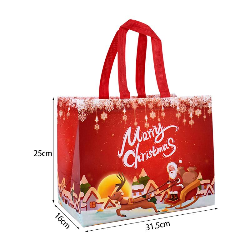 1pc Merry Christmas Gifts Bags Santa Elk Non-woven Candy Gift Packaging Tote Bag Xmas New Year Party Decor Noel Shopping Pouch