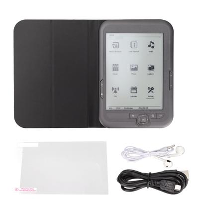 Ereader 6 Zoll 800 x 600 HD-Tintenbildschirm E-Book-Reader FM-Unterstützung mit Schutzhülle Kopfhörer-Tintenbildschirm