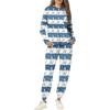 Sets For Women 2 Piece Round Neck Long Sleeve Shirts Printed Sweatpants Pocket Sets
