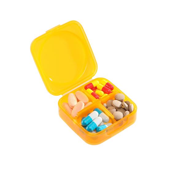 

Pill Box Weekly Organizer with Independent Sealing Buckles Design Pill Container Large Capacity Transparent Case for Travel And Home темно-оранжевого