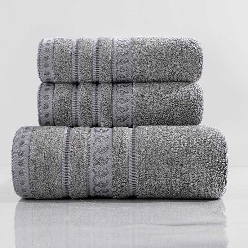 Thick Bamboo Fiber Jacquard Towel Set - Soft, Absorbent, Perfect for Baths, Beach, and Face Wash
