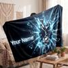 Tottenham Hotspur FC Personalized Fleece Blanket With Football Logo, Custom Name Text Soft Warm Home Throw Blanket