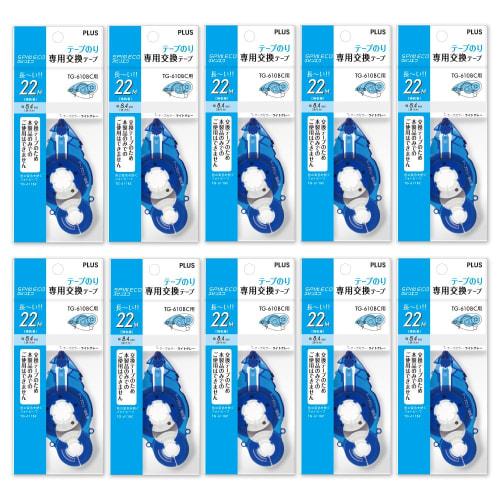 Plus Tape Glue Spin Eco Replacement Tape 8.4mm Strong Adhesive Blue 10 Pieces 37-587ÁE0
