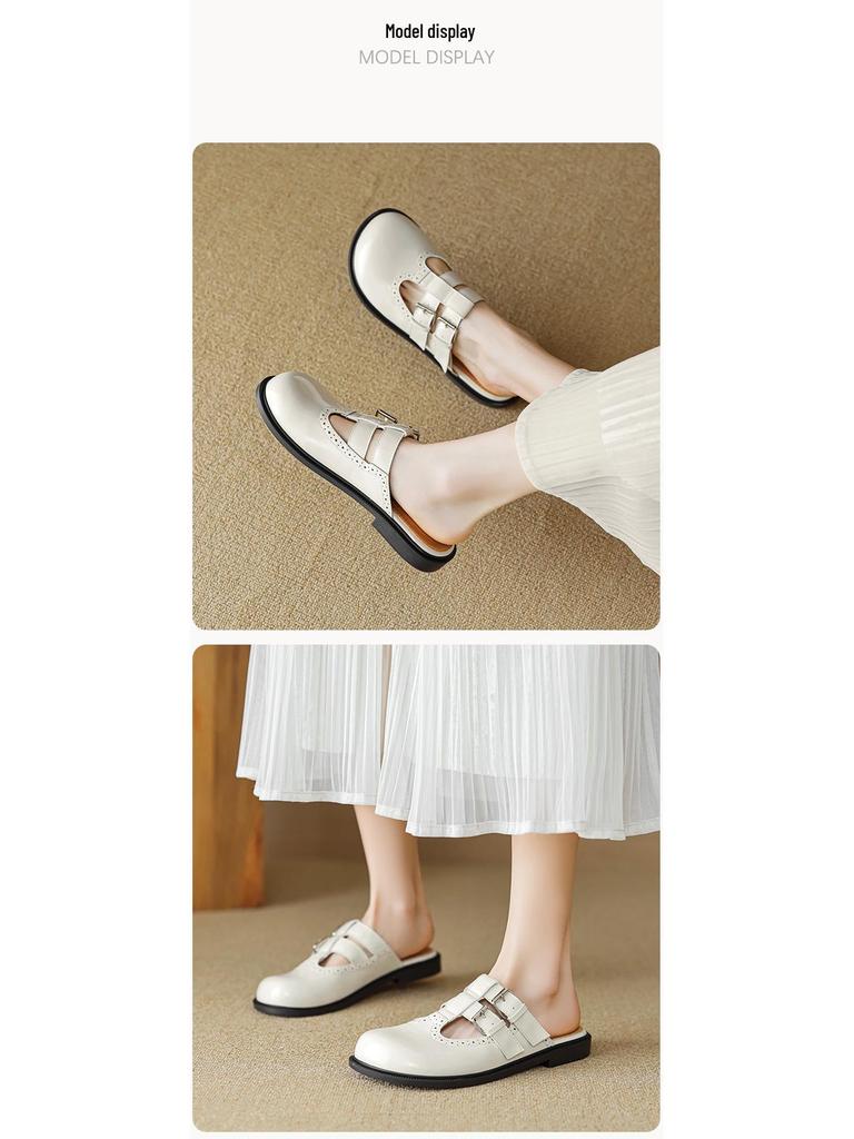 939-39 Вейвей Туфли-мюли с открытым носком: Женские летние французские тапочки