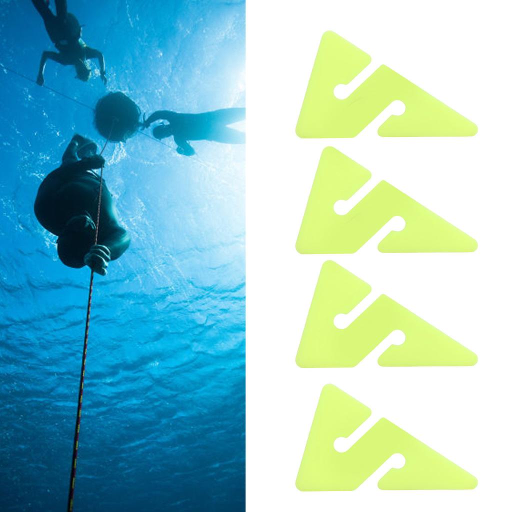 4Pcs Dive Line Marker Wreck Cave Dive Line Marker ABS Shape Rope Indicator for Techical Cave Diving Diver