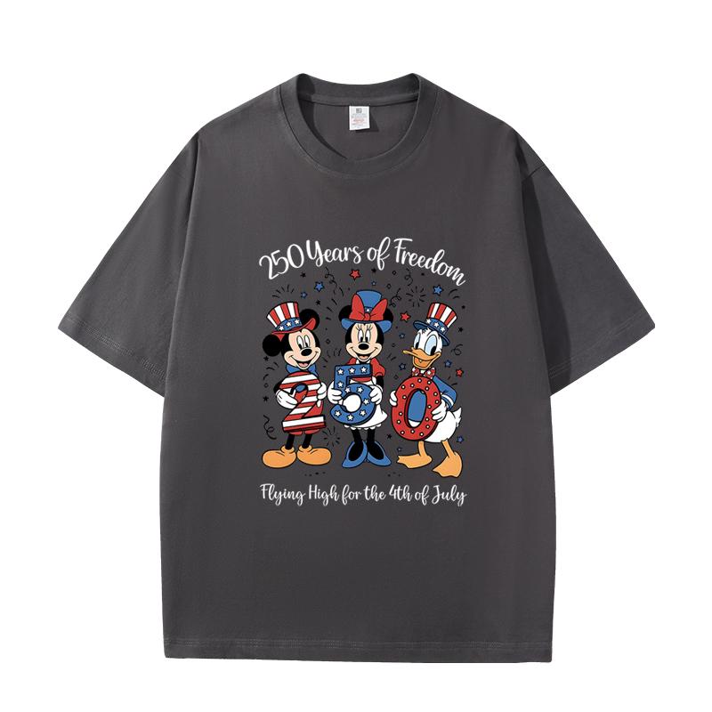 D06-54 MINISO 2026 Summer High-quality Printed Pure Cotton Shoulder Style Men's and Women's Round Neck Short Sleeved Couple T-shirt
