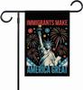 Immigrants Make America Great Garden Ag - Statue Of Liberty Patriotic Yard Decoration - Usa Liberty Outdoor Lawn Banner -