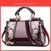 Retro European And American Patent Leather Bride Wedding Tote Bag Large Capacity Female Shoulder Messenger Bag