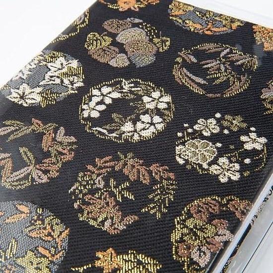 Kochi Seihon Vinyl Cover Shuincho Bewitching Flower Ceiling (Black) Nishijin Kinran Accordion Style Large Size