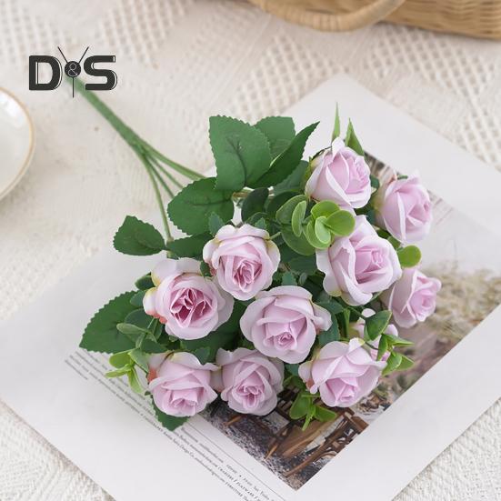 Artificial Flower Beautiful Exquisite Faux Silk Flower Realistic Visual Effect Fake Rose