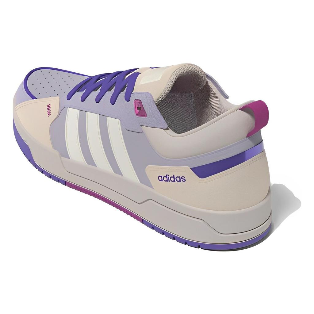 Adidas Neo 100Db Leather Slip Resistant Durable Lightweight Low Top Skate Shoes Women Skate Shoes Purple White HQ4550