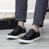 Dropshipping High-End Handmade Korean Version Of Casual Board Shoes Cowhide Patent Leather Men'S Casual Leather Shoes Lace-Up Flat Bottom