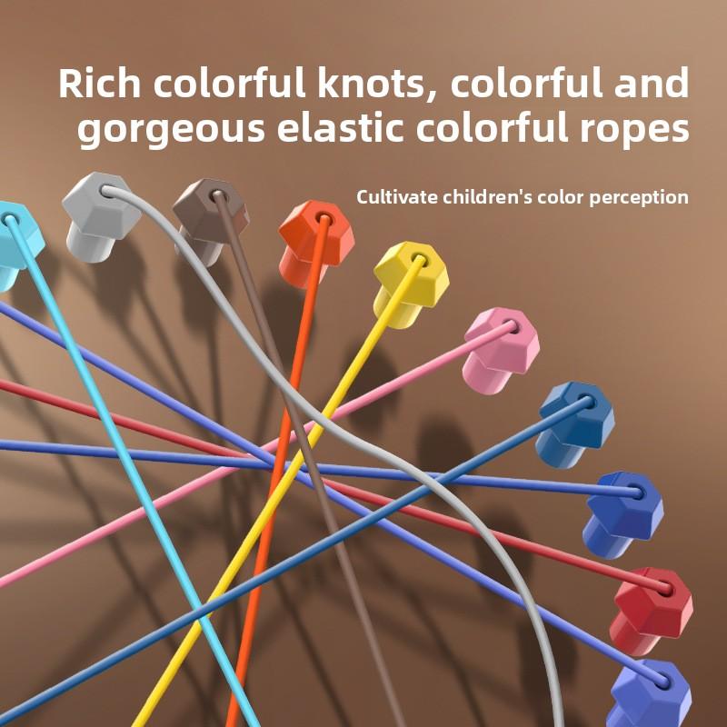 Kids Rope Knots Puzzle Board Game Color Line Twisted Connected Ropes Logic Thinking Table Game Parent Child Interactive Toy