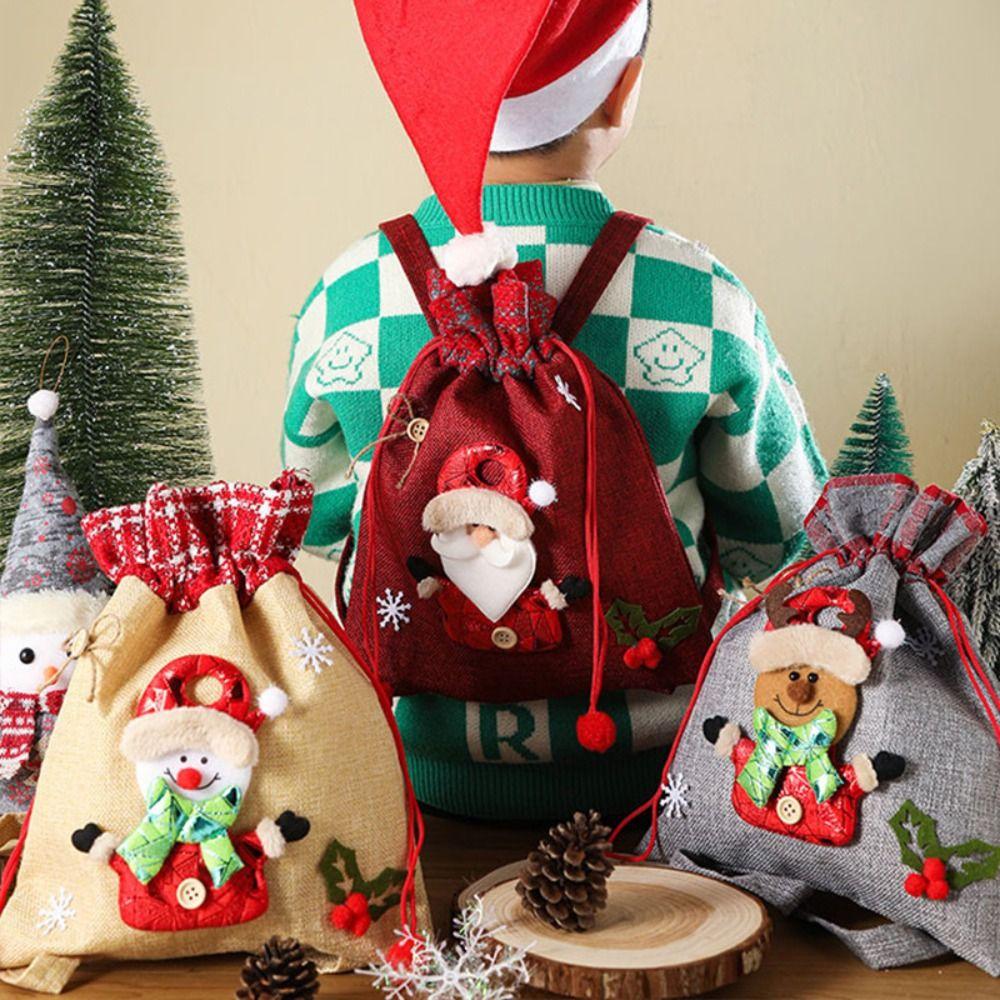

Мультяшная кукла, рождественская сумка для конфет, снеговик, сумка для хранения на плече, рождественские подарки, сумка для студентов