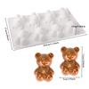 Portable 6/8/12 Cells Baking Cake Molds Little Bear Shape Heat-Resistant Chocolate Mold DIY Food-Grade Silicone Pudding Mould