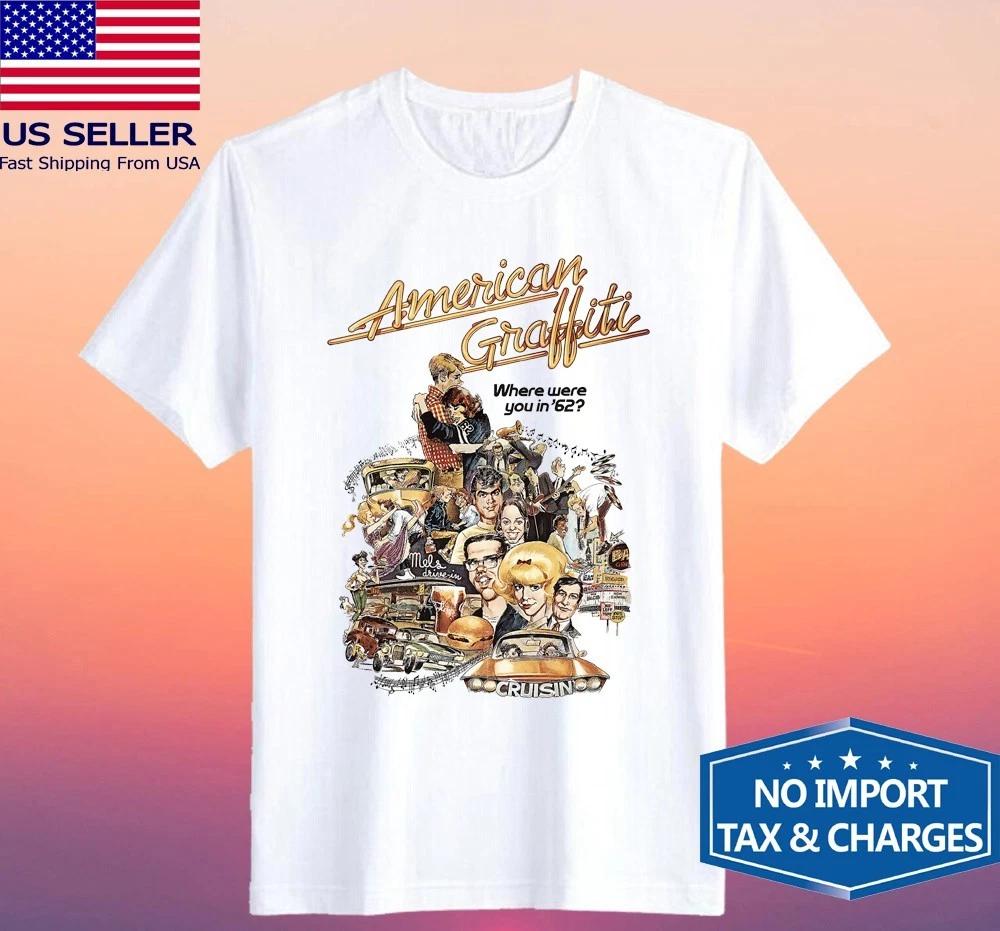 American Graffiti Movie Men s White Size S-5XL 4XL