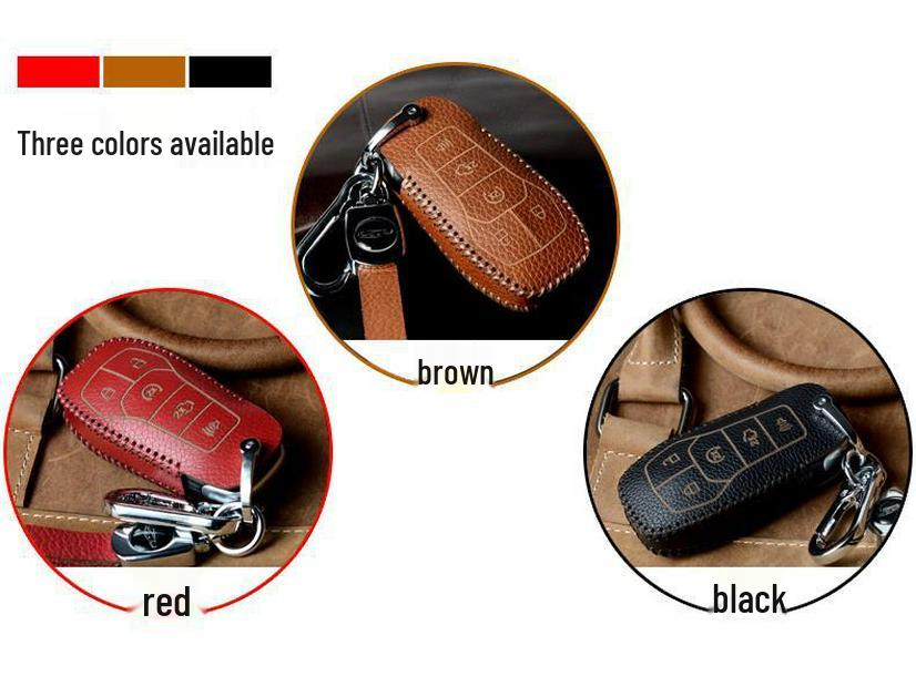 Cowhide Key Case for Lincoln MKX, MKZ, MKC, Taurus, and Mustang Explorer