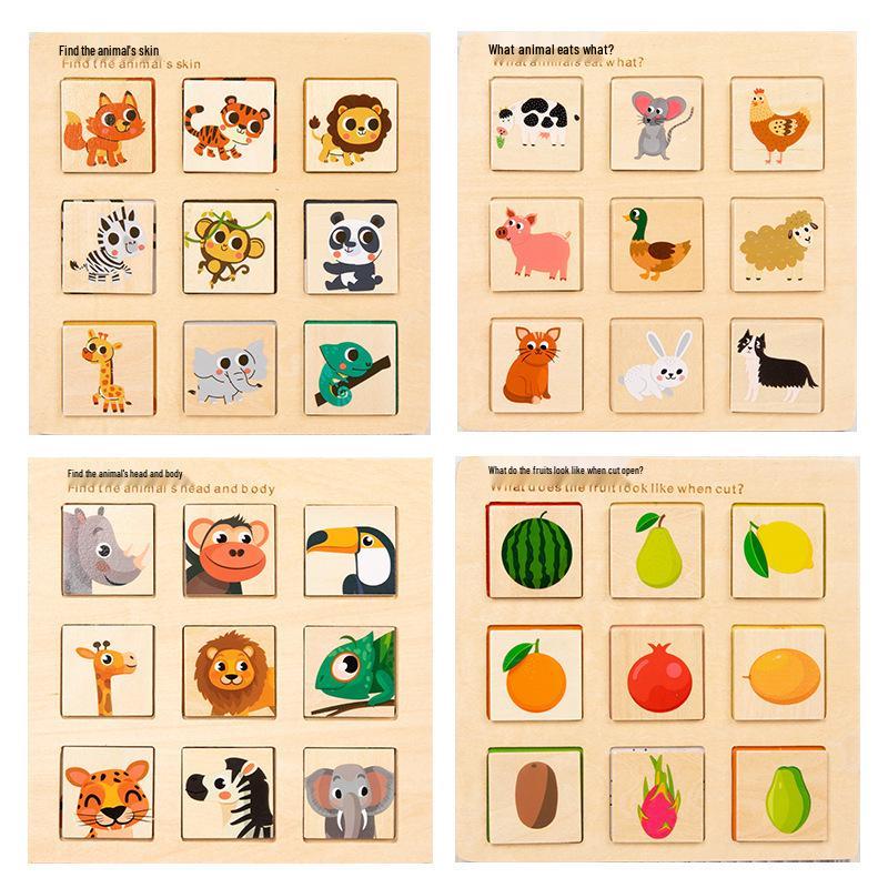 Montessori Wooden Logic & Matching Puzzle Toy for Cognitive Development