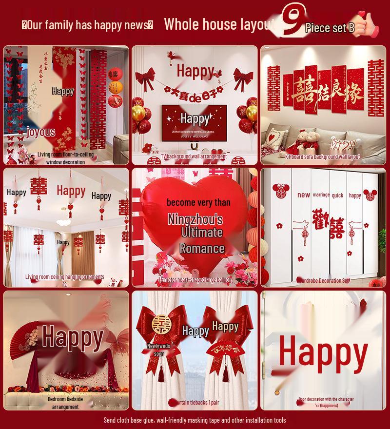 Bröllops vardagsrumsdekor: Bakgrundsvägg och soffgrupp med dubbel lycka