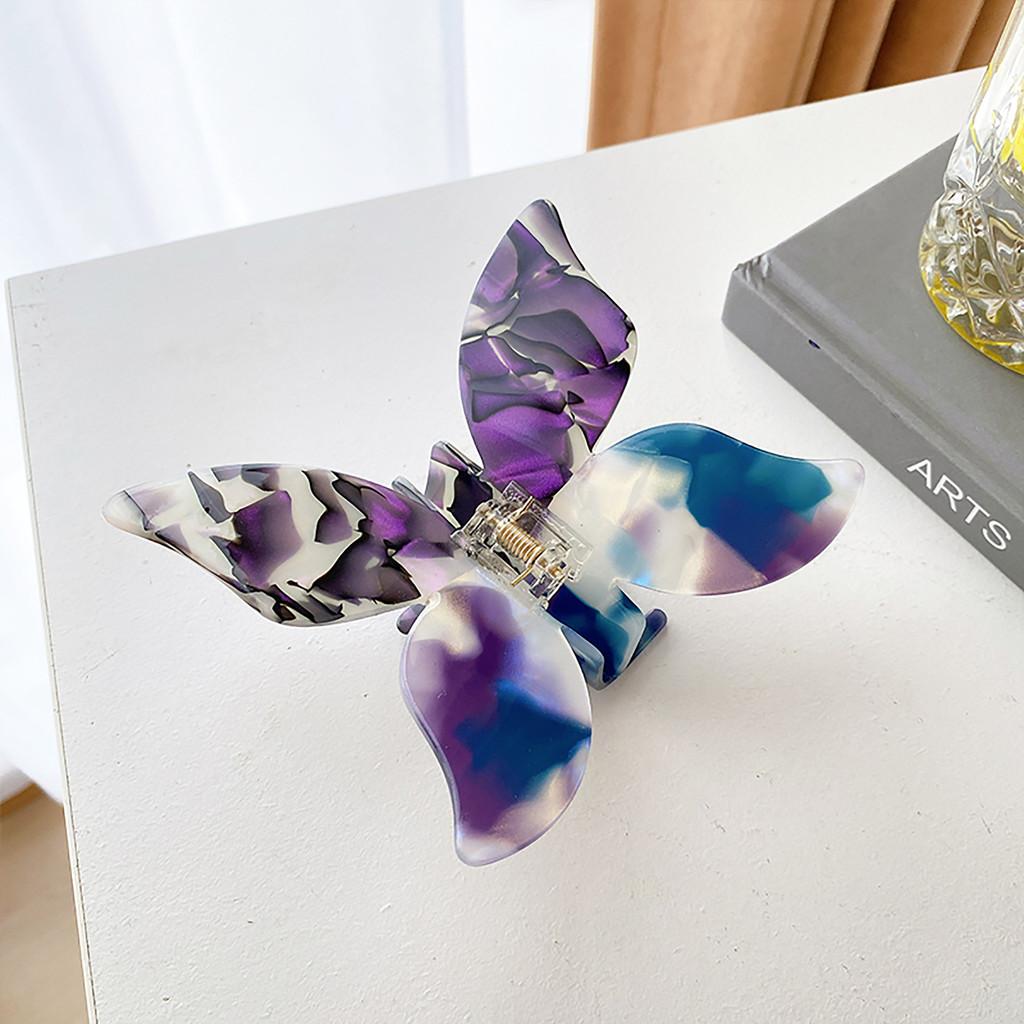 Exquisite Butterfly Design Acetate Hair Clip For Stylish Women Available In Vibrant Colors