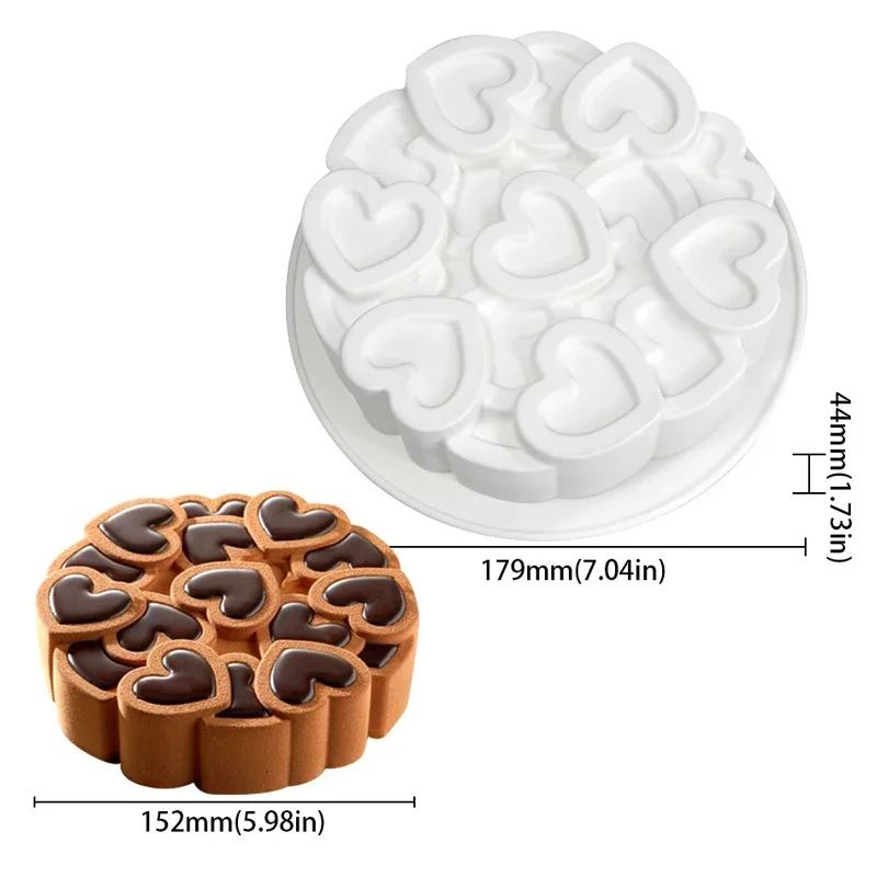 

Формы для французского мусса в форме сердца или розы ко Дню святого Валентина, силиконовые формы для торта, инструменты для украшения торта, кухонные принадлежности для выпечки