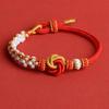 Bracciale Mandala Nodo Chang Rosa Fatto a Mano - Portafortuna Fai da Te Accessorio Gioiello con Corda Intrecciata