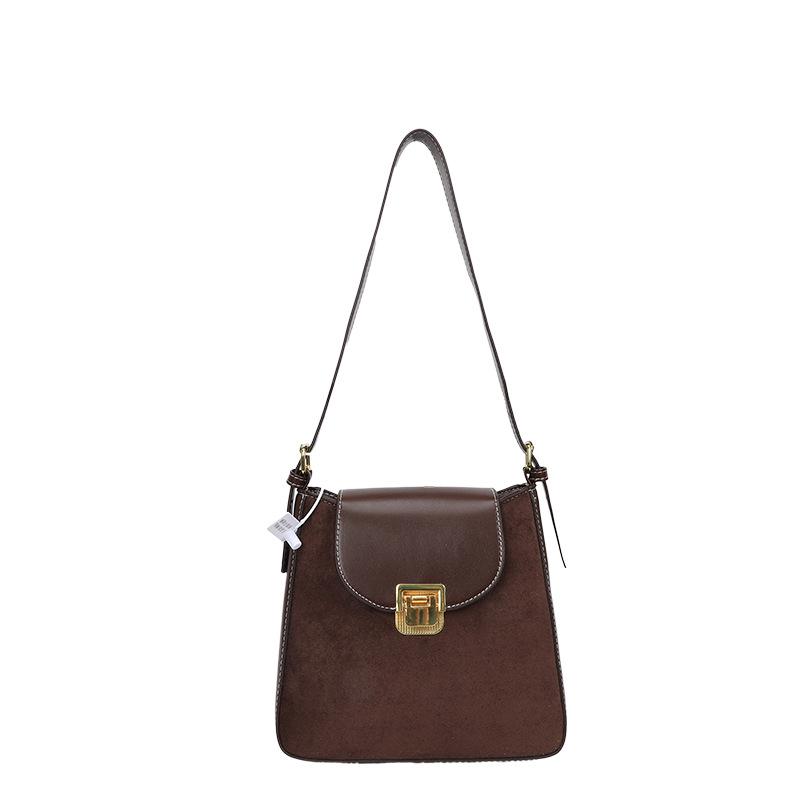 Korean version trendy fashion casual commuter women's shoulder bag European and American retro messenger bag color matching PU small square bag