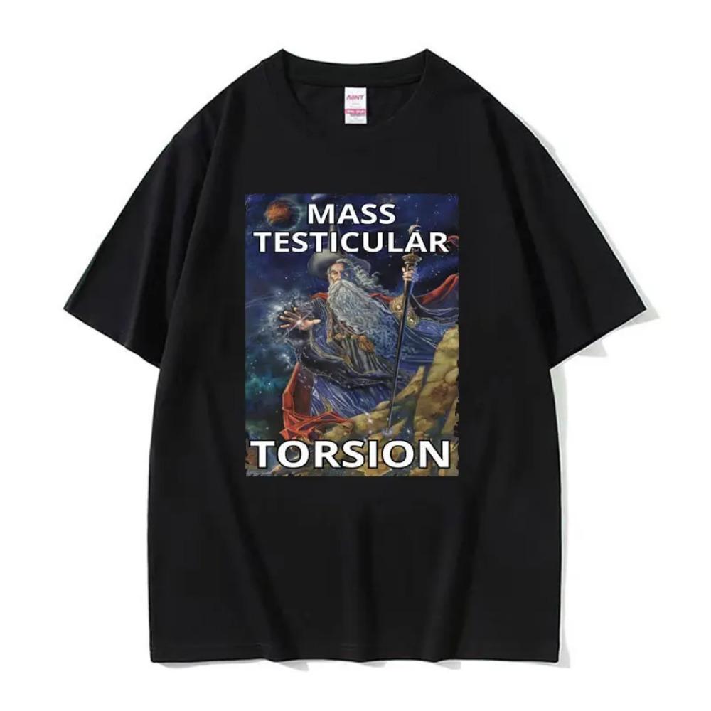 Schattenmagier Lustiges T-Shirt Hodenverdrehung Meme Grafik T-Shirt Männer Frauen Retro Gothic Übergroßes Kurzarm-T-Shirt Tops