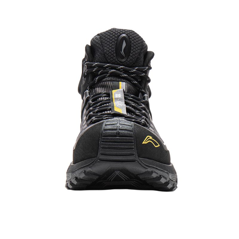 Li Ning Outdoor CF Tracing, Xingchuan Pro Coverage Reflective Rebound High top Hiking Shoes Unisex Night Black AHTV035-1