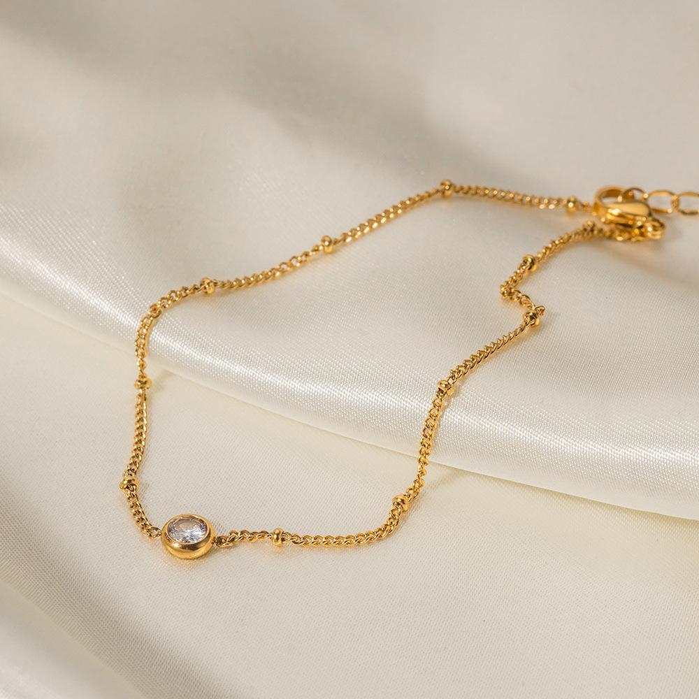 Simple Hollow Heart Chain Anklets Foot Jewelry Gold Plated 316L Stainless Steel Anklets for Women
