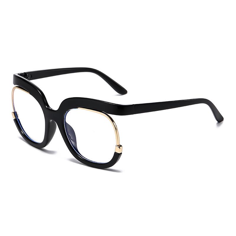 Trendy Large Round Rainbow Eyeglass Frame - European & American Style, Prescription-Compatible