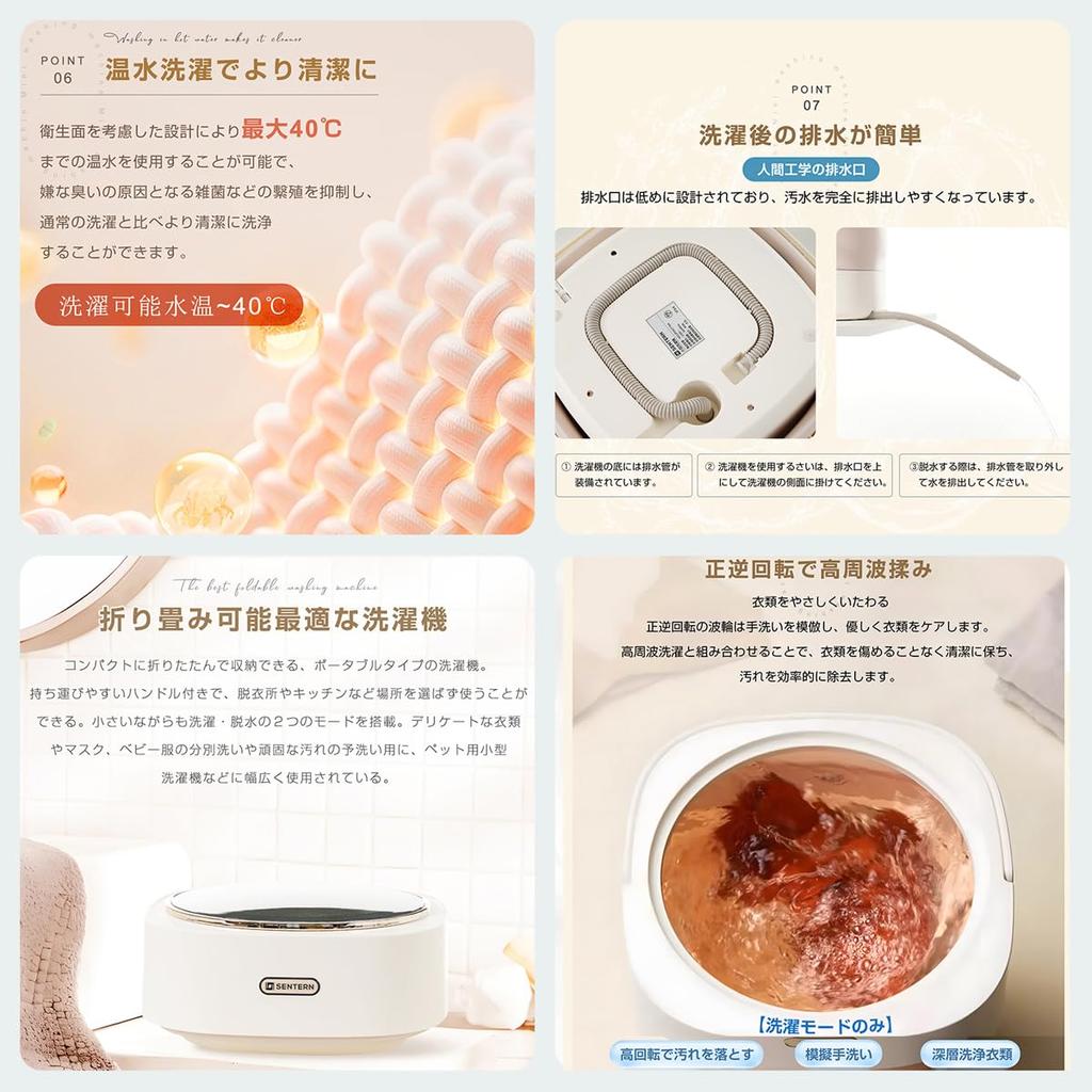 Simpolu Small Washing Folding Washing Separate Separate Washing Mini Washing Living Bucket Baby Pet Business Water Saving Machine, 8.5L, Machine,