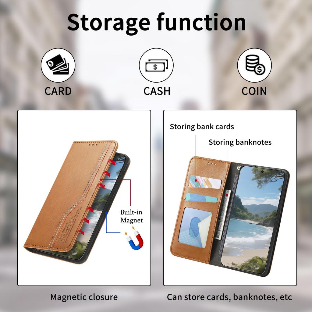 Multifunktionales Vintage-Luxus-Etui für Motorola Moto E15/G05/G15/G75/G85...Ständer + Kartenfach + Rutschfeste Handschlaufe | Wildleder & Leder (4 Farben)