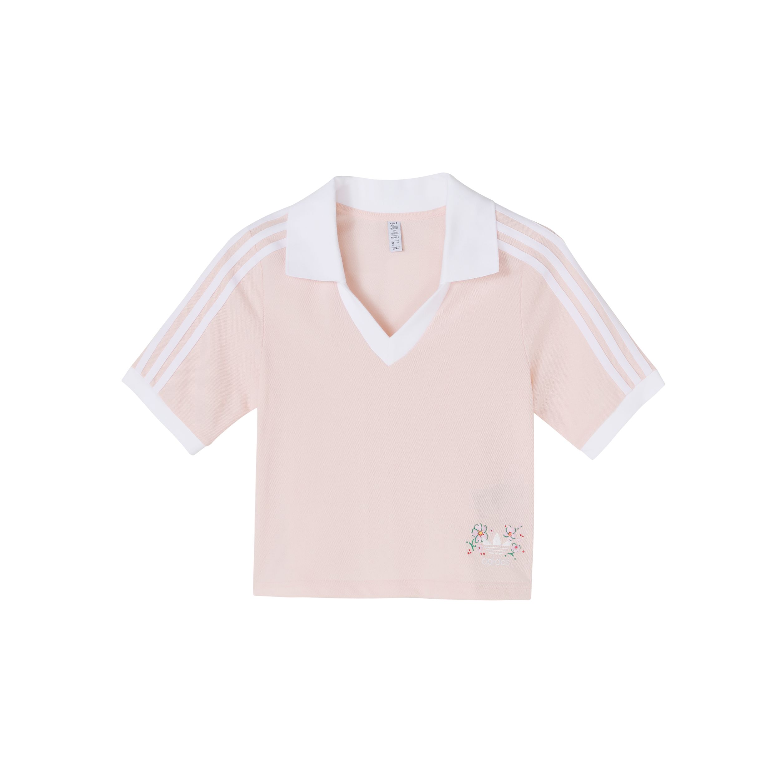 Adidas Originals Women s Cropped Polo Shirt Pink IP3757 XXS