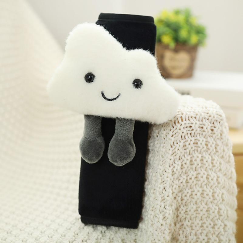 Ins Cute Plush Cloud Car Headrest Pillow for Shoulder And Neck Protection Comfortable Travel Pillow for Vehicle Seats