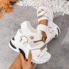 Thick-soled large-size sandals New European and American thick-soled muffin Velcro casual sandals