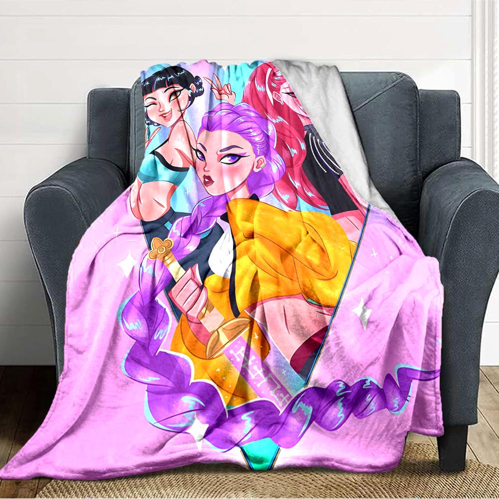 1pc KPop Demon Hunters22 Blanket, Gift, for Men and Women, Soft Blanket, Good for Sofa Bed Couch Travel, Lightweight Flannel Blanket