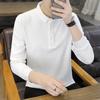 Autumn Men's Long-sleeved T-shirt Business Solid Color Lapel Men's Polo Shirt