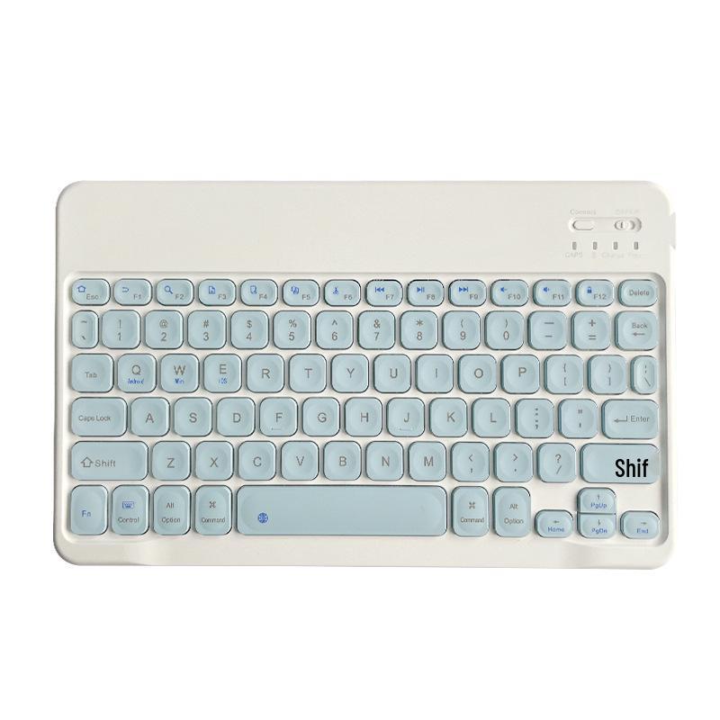 Round Cap Bluetooth Rechargeable Wireless Keyboard for iPad, Phone, Tablet, Laptop - Portable Magic External Keyboard