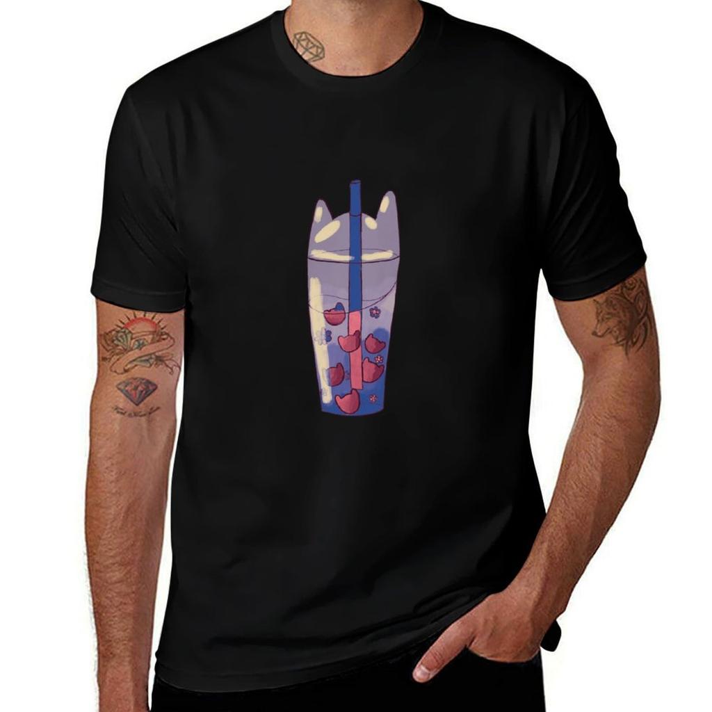 Winter Boba And Cat Tshirt Large Size Basic Casual Tshirt