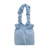 Sweet Pleated Tote Bag Large Capacity Drawstring Handbag Trendy Nylon Shoulder Bag  Commuting