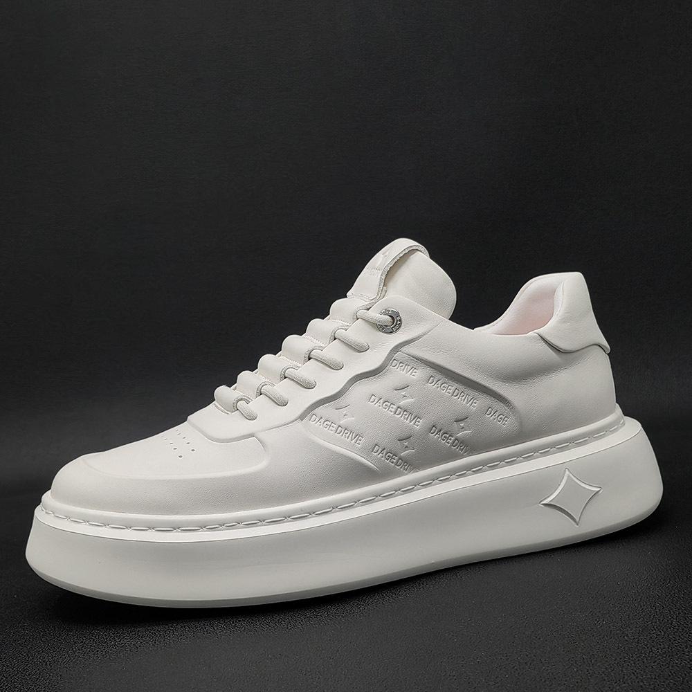 High-end board shoes trendy shoes raw shoes leather light luxury heightening shoes 38